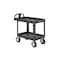 Rubbermaid Commercial Utility Cart with Deep Lipped Plastic Shelves, Plastic, 500 lb Load Capacity, 2 Shelves, 26 in W FG452010BLA - alternate 1