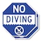 Signmission No Diving, 6 inch X 6 inch, Plastic Sign, 2PK OC-P-2PACK-6-130 - alternate 1