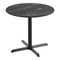 Flash Furniture Commercial 36" Black Faux Marble HPL Tabletop - Black Table Height X Base ST-RD36-BKMAR-T3030-GG - alternate 1