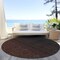 Homeroots 8' Orange And Charcoal Round Abstract Washable Indoor Outdoor Area Rug 588968 - alternate 2