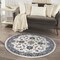 Homeroots 4' Ivory And Blue Round Floral Indoor Outdoor Area Rug 573903 - alternate 3