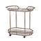 Homeroots 31in Champagne Iron and Mirrored Glass Octagonal Rolling Bar Cart 402583 - alternate 3