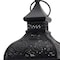 Homeroots 18" Clear And Black Glass And Metal Filigree Tabletop Lantern Candle Holder 719770 - alternate 2