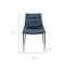 Homeroots Set of Two Navy Blue and Black Faux Leather and Metal Dining Side Chairs, 2PK 719105 - alternate 3