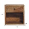 Homeroots 12" Brown Solid Wood Square One Drawer Floating Nightstand 651595 - alternate 3