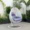 Leisuremod White Wicker Hanging Egg Swing Chair with Charcoal Blue Cushions ESCW-40CBU - alternate 4