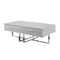 Homeroots 47" Light Gray And Silver Metallic Stainless Steel Coffee Table With Two Drawers 543869 - alternate 1