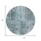 Homeroots 8' Teal Blue Charcoal And Gray Round Abstract Washable Indoor Outdoor Area Rug 618783 - alternate 4