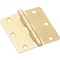 National Hardware 3-1/2''x1/4'' Radius Satin Brass Door Hinge, 3PK N830-333 - alternate 1