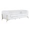 Homeroots 93" White Italian Leather Chesterfield Sofa With Silver Legs 476530 - alternate 5