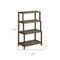 Homeroots 37" Chestnut Solid Wood Four Tier Step Bookcase 380029 - alternate 3