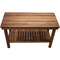 Homeroots 18" X 25" Brown Teak Rectangular Shower Bench With Shelf 549379 - alternate 2