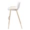 Homeroots Set of Two 30" White And Gold Faux Leather And Steel Low Back Bar Height Bar Chairs 555664 - alternate 4