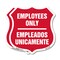 Signmission Bilingual Employees Only Shield Sign Emp, 6 inch X 6 inch, Plastic Sign, 2PK SHI-P-2PACK-6-364 - alternate 1