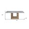 Homeroots 70" White and Natural Faux Marble and Wood Pedestal Base Dining Table 564891 - alternate 2