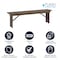 Flash Furniture HERCULES 60in x 12in Rustic Antique Solid Pine Farmhouse Folding Bench w/Foldable Locking Legs XA-B-60X12-GG - alternate 4