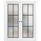 Sartodoors Sliding Double Pocket Door Frosted Tempered Glass Planum 2122 White 48x84 (2* 24x84) Solid Core PLANUM2122DP-WS-48 x 84 (2* 24x84) - alternate 1