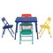 Homeroots Blue PVC Veneer and Steel Square Furniture Set 719199 - alternate 1