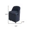 Homeroots Set of Two Blue Chenille Wing Back Dining Chairs With Wheels, 2PK 719647 - alternate 2