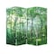 Homeroots 84" Green Canvas Folding Four Panel Screen Room Divider 274631 - alternate 1
