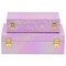 Homeroots Set of Two Pink And Gold Faux Shagreen Nesting Storage Boxes With Lids, 2PK 712933 - alternate 3