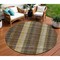 Homeroots 8' Brown Taupe And Plum Round Plaid Washable Indoor Outdoor Area Rug 613959 - alternate 1