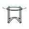 Homeroots 48" Clear And Black Glass And Iron Round Top Dining Table 569427 - alternate 2
