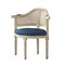 Homeroots 24" Navy Blue And Beige Linen Arm Chair 534000 - alternate 1