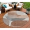 Homeroots 8' Rust And Gray Round Abstract Washable Indoor Outdoor Area Rug 632175 - alternate 1