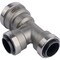 Quickfitting 3/4'' x 1/2'' x 1/2'' Push-to-Connect Stainless Steel Reducing Tee SS815R - alternate 3