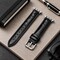 Elegani Ostrich-Embossed Leather Band Compatible with Apple Watch 45mm, Black, Silver Buckle LAT3-BLK-SLV-45 - alternate 2