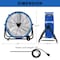 Edendirect 24 in 3-Speed Industrial Drum Fan in Blue, with 360 Deg Adjustable Tilt, with Rolling Casters ZRFGD-24T-Blue - alternate 2