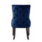 Homeroots Set of Two Tufted Navy Blue and Espresso Upholstered Velvet Dining Side Chairs 543528 - alternate 4