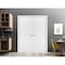 Sartodoors Solid French Double Doors Planum 0990 White 60x84 (2* 30x84) Solid Core Modern Interior PLANUM0990DD-BEM-6084 - alternate 1