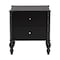 Baxton Studio Callison Spindle Nightstand - 2-Drawer Bedside Table with Turned Accents for Bedroom, Black 271-14736-ZORO - alternate 3