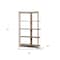 Homeroots 72" Brown Solid Wood and Wood Four Tier Bookcase 380596 - alternate 2