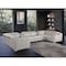 Homeroots Light Gray Italian Leather Power Reclining U Shaped Eight Piece Corner Sectional With Console 632559 - alternate 2