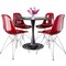 Leisuremod Bristol 5-Piece Modern Dining Set: Round MDF Table & 4 Eiffel Plastic Chairs with Chrome Legs, 5PK BTBL-35BL-CR19TR4 - alternate 1