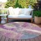 Homeroots 8' Lavender And Purple Round Abstract Washable Indoor Outdoor Area Rug 609306 - alternate 5