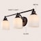 Jonathan Y Lydia 24" 3-Light Farmhouse Cottage Metal LED Vanity Light w/ Frosted Glass Shades, Oil Rubbed Bronze JYL7551C - alternate 2