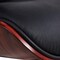 Homeroots 27" Black and Rosewood Tufted Genuine Leather Swivel Lounge Chair With Ottoman 636223 - alternate 4