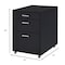 Homeroots 28" Black Wood And Metal Three Drawers Filing Cabinet 286625 - alternate 3