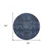 Homeroots 8' Navy Blue And Charcoal Round Damask Washable Indoor Outdoor Area Rug 603325 - alternate 3
