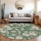 Homeroots 8' Sage And Ivory Round Floral Washable Indoor Outdoor Area Rug 600050 - alternate 2