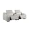 Homeroots 89in Light Gray and Silver Italian Leather Power Reclining Loveseat With Storage 633755 - alternate 4