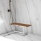Homeroots 18" X 28" Brown Teak Rectangular Shower Bench 549352 - alternate 3