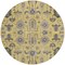 Homeroots 8' Yellow Gray And Charcoal Round Oriental Washable Indoor Outdoor Area Rug 582082 - alternate 6