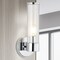 Jonathan Y Cecil 6" 1-Light Tall Cylinder Iron/Striped Glass Modern Mid-Century LED Vanity, Chrome JYL3537A - alternate 6