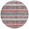 Homeroots 8' Burgundy And Silver Round Striped Washable Indoor Outdoor Area Rug 632205 - alternate 4
