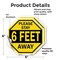 Signmission Please Stay 6 Feet Away, 6 inch X 6 inch, Vinyl Decal, 2PK OC-D-2PACK-6-198 - alternate 2